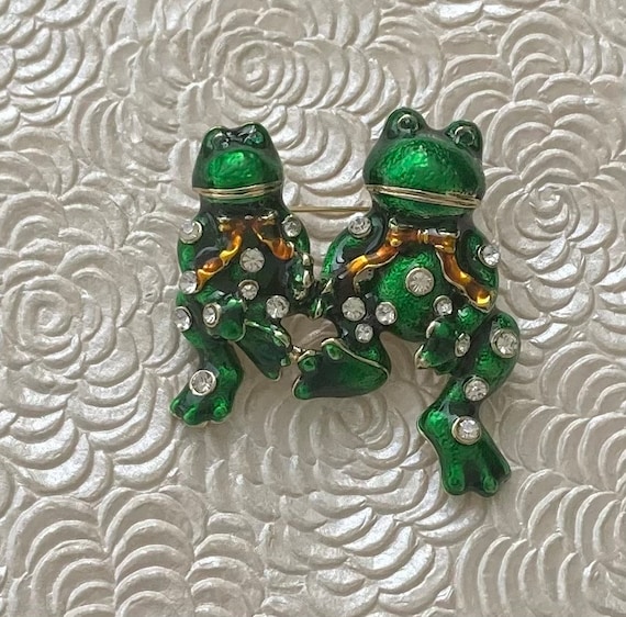 ユニークなヴィンテージスタイルのカエルのブローチ - Etsy 日本