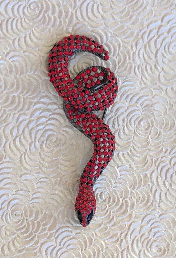 Unique vintage style large Snake Brooch & Pendant - image 7
