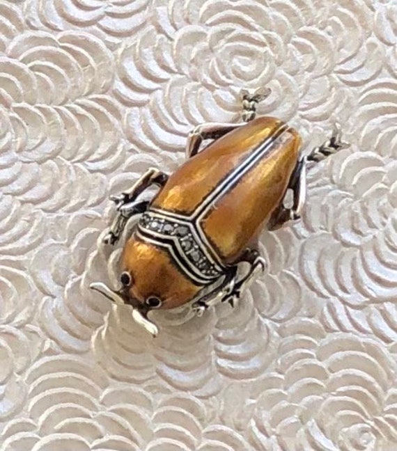 Unique insect beetle brooch - image 1