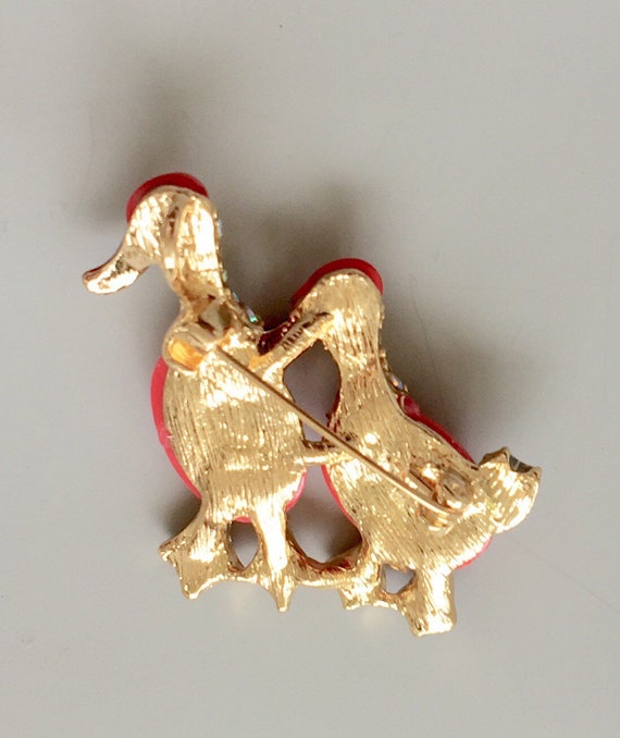 Adorable vintage style two ducks brooch & Pendant - image 3