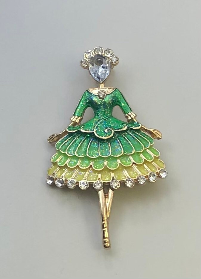 Adorable Vintage Style Ballerina Brooch New Zealand