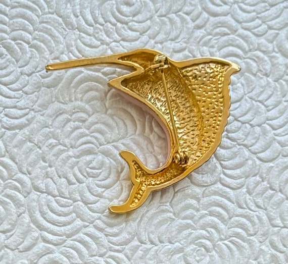 Unique vintage sailfish brooch pin - image 3