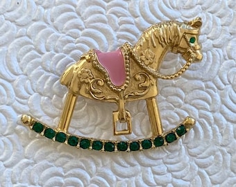 Vintage  Rocking Horse  Brooch Pin