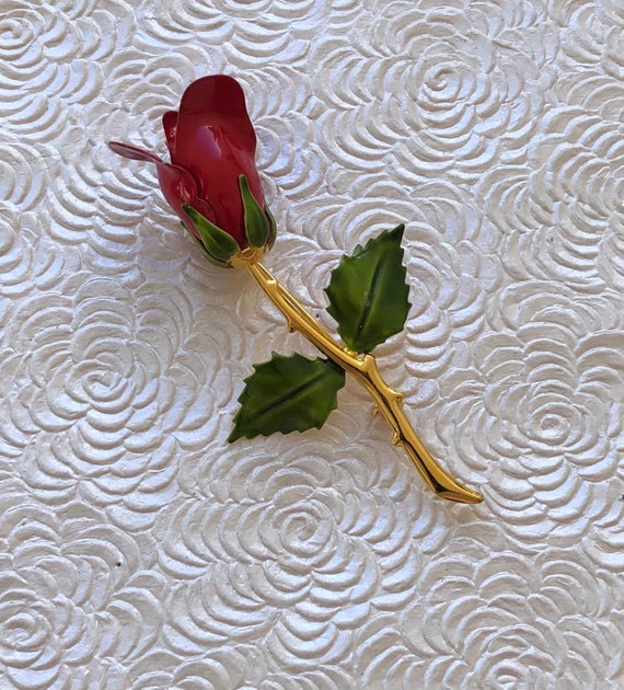 Unique vintage  style rose brooch - image 1