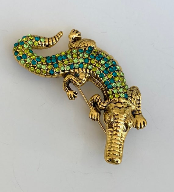 Vintage style alligator brooch - image 5