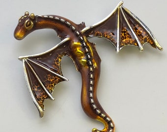 Unique vintage style dragon   brooch & Pendant