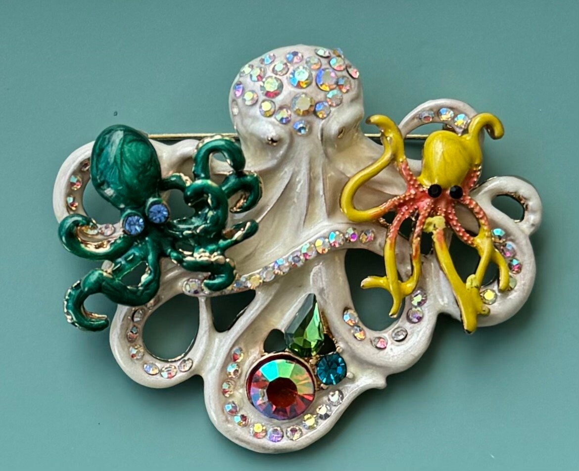 Vintage Octopus Brooch - Etsy