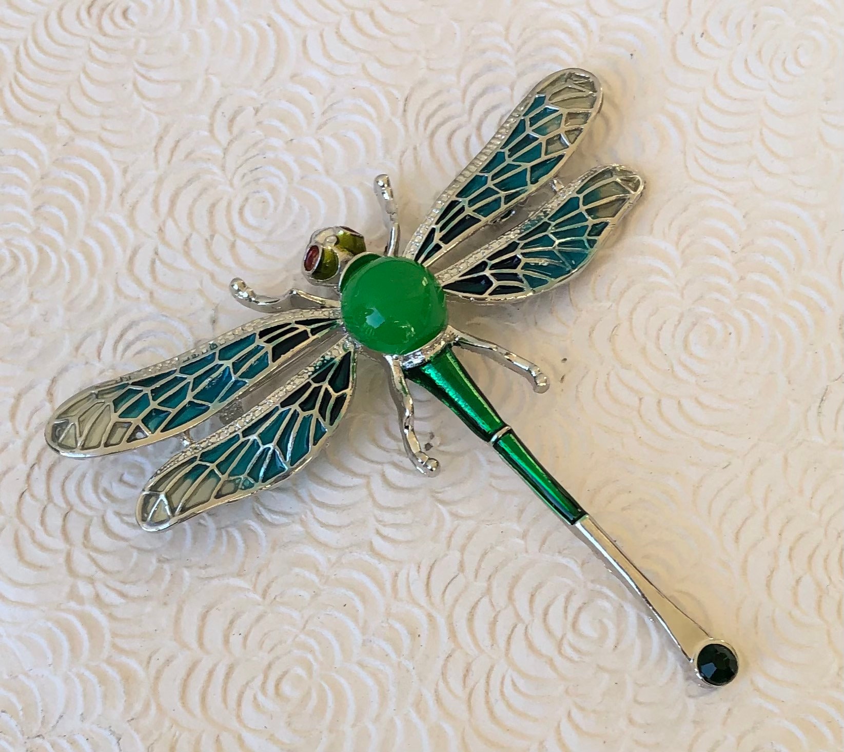 新しい到着 ユニークなヴィンテージスタイルの特大トンボブローチ - Etsy 日本 アクセサリー