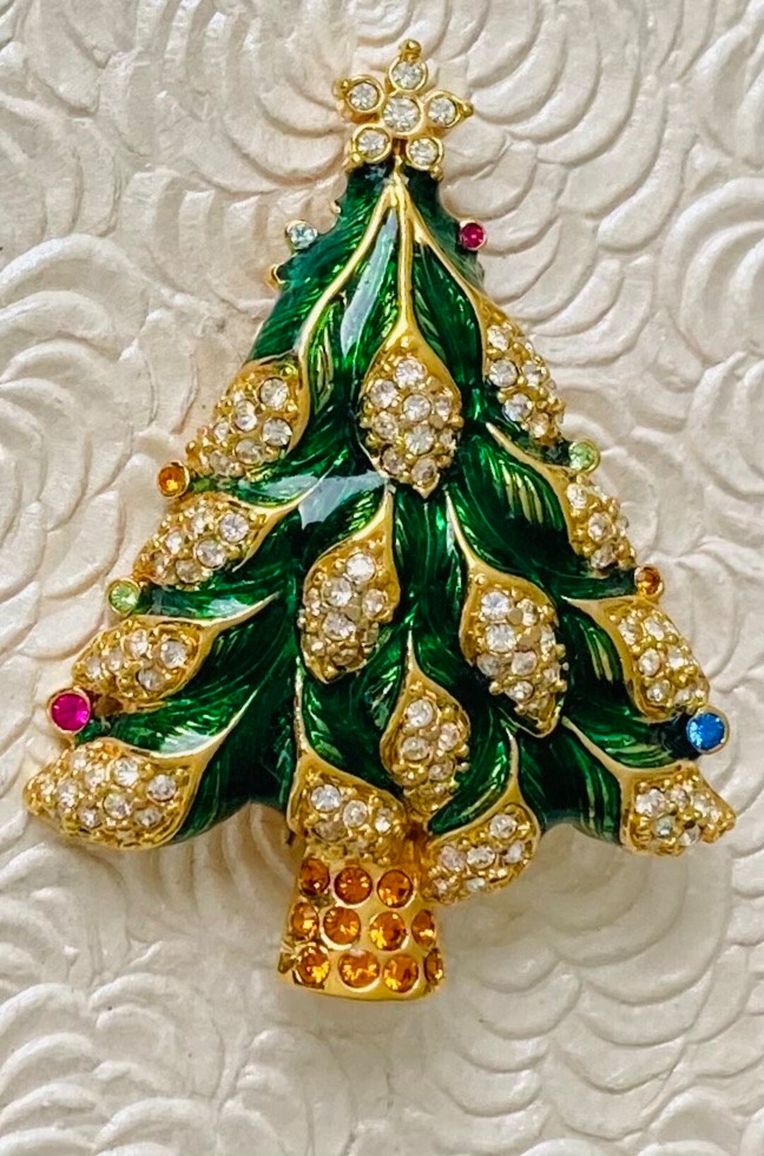 Adorable Vintage Christmas Tree Brooch Etsy