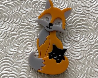 Unique Fox Vintage Style Brooch