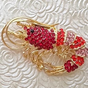 Unique shrimp  vintage style brooch pin