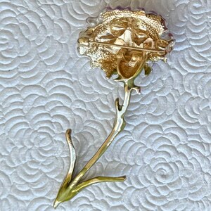 Unique carnation flower vintage style brooch zdjęcie 3