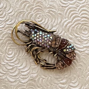 Unique shrimp  vintage style brooch pin