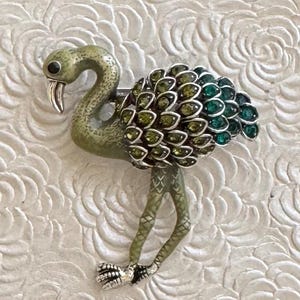 Unique vintage style flamingo brooch