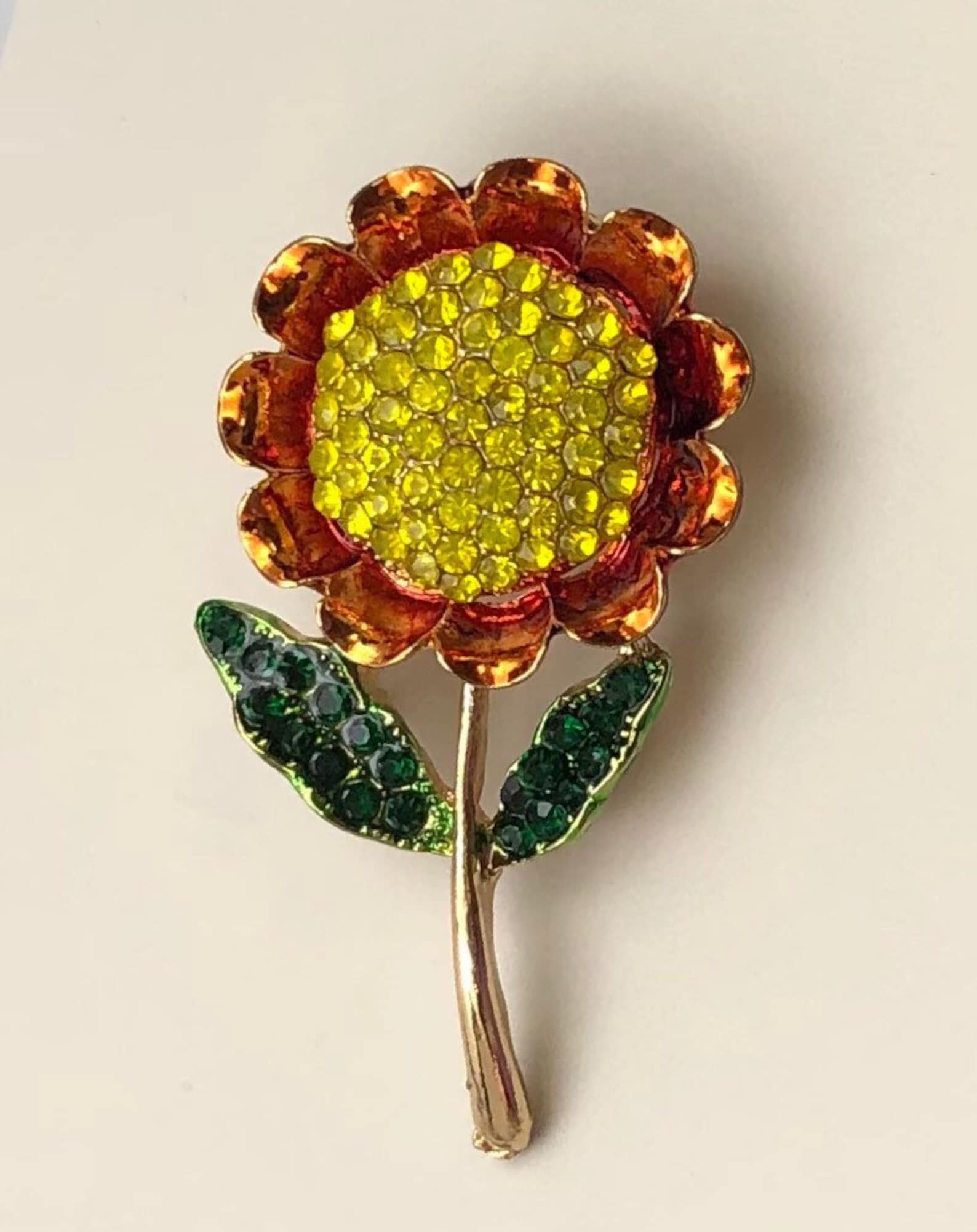 Unique sunflower brooch & pendant Etsy