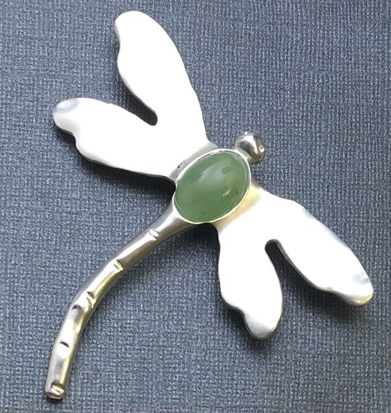 Unique large dragonfly vintage style brooch - image 1