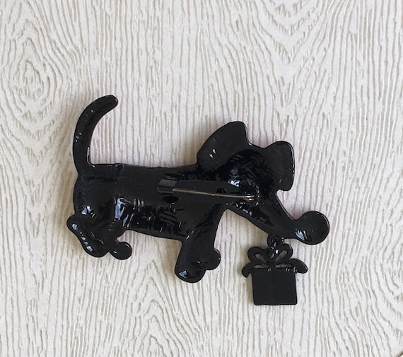Unique Vintage  Style dog with gift box brooch - image 2