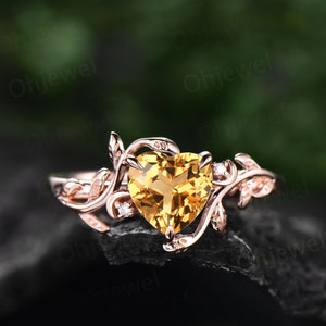 Citrine heart ring hotsell