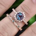 1ct Color change alexandrite ring gold women vintage alexandrite engagement ring set art deco rose gold diamond ring wedding ring set gift 