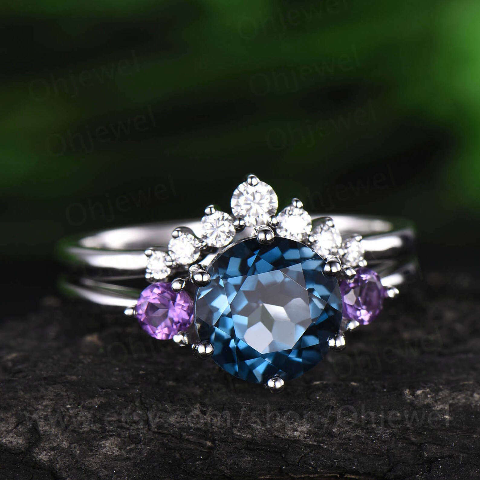 blue amethyst ring vintage