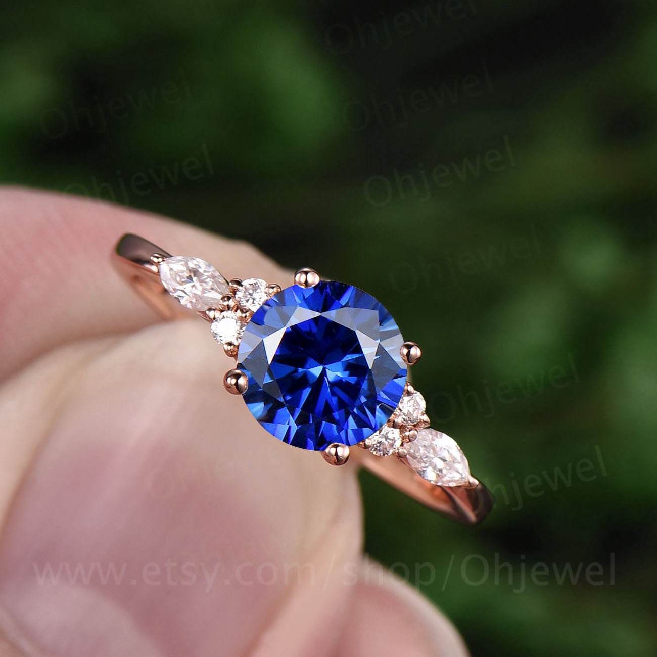 Round sapphire shop ring