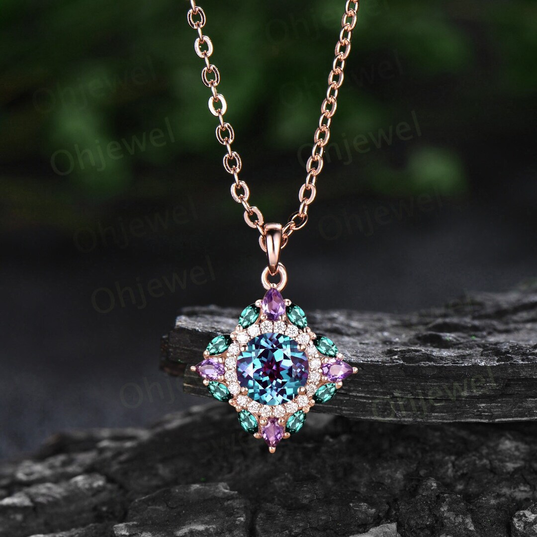 Alexandrite and deals emerald necklace