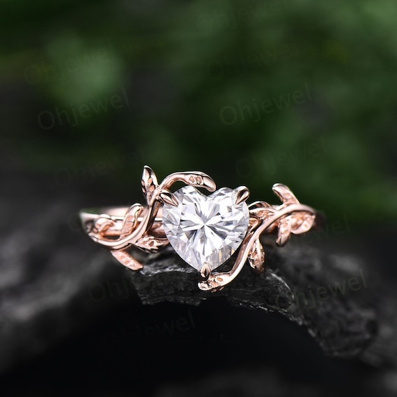 Rose Gold Heart-Shaped Pink Topaz Diamond Ring