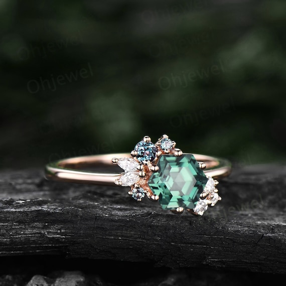 Bague de fiancaille saphir vert hotsell
