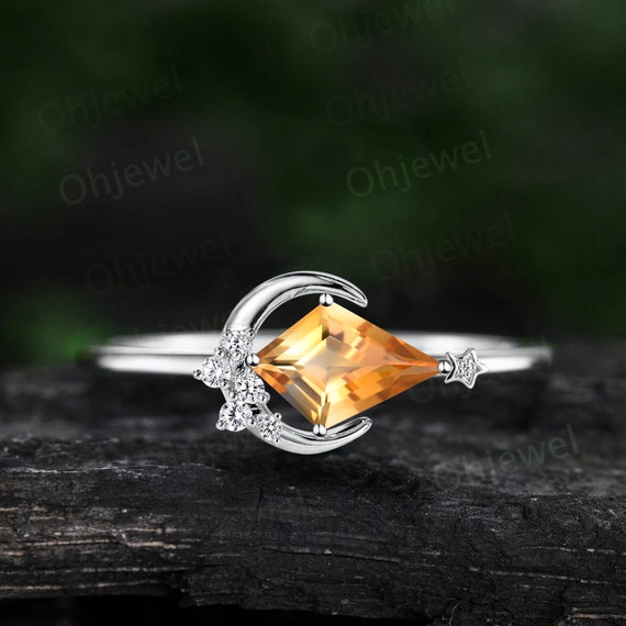 Square cut citrine ring discount