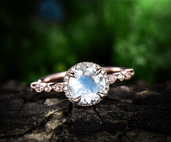 Rose Gold Moonstone June Birthstone Rings Buy Natural Moonstone