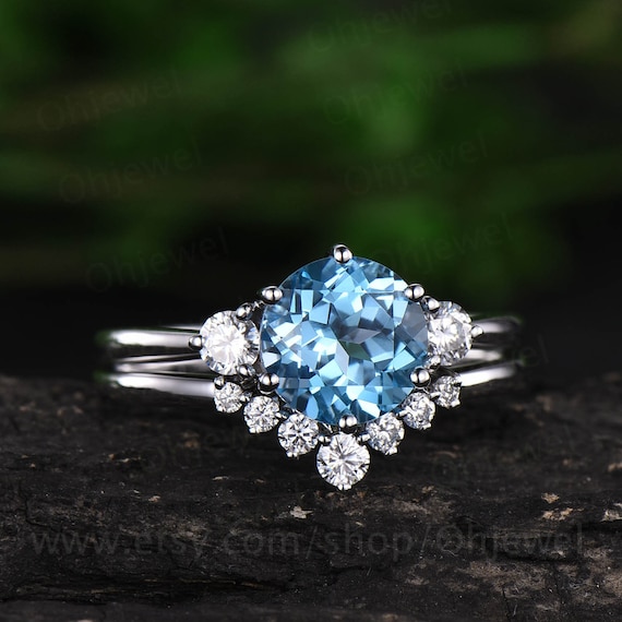 Buy 14K Yellow Gold 10 MM Cushion Blue Topaz & Round White Diamond Ladies  Bridal Halo Engagement Ring Online at Dazzling Rock