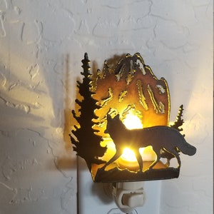 Fox Night Light made out of rusted steel