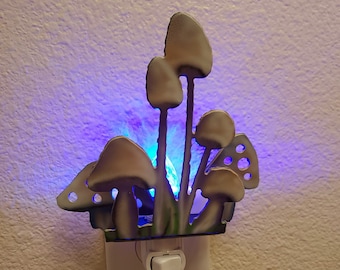 Mushroom Night Light made out of Airbrushed Steel Original Art