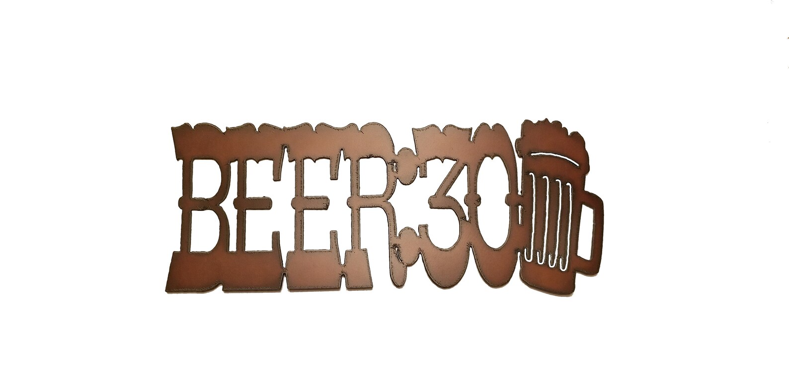 Beer 30 Sign With Mug of Beer Made Out of Rusted Steel Etsy