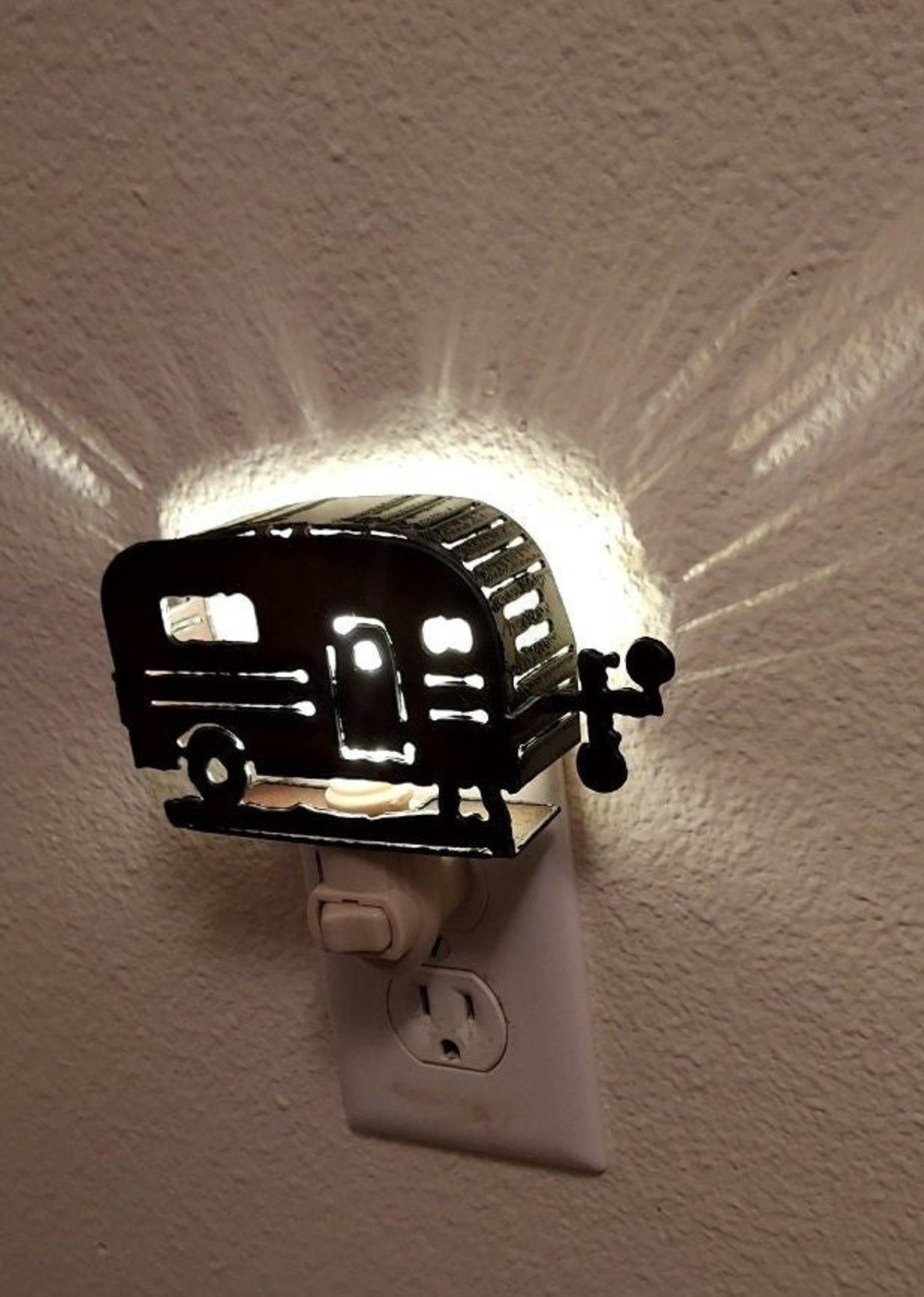Camper Trailer Night Light 3D Made Out of Rusted Steel Etsy