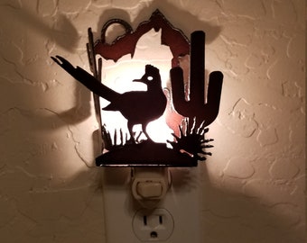 Road Runner Roadrunner Night Light made out of rusted steel Original Design