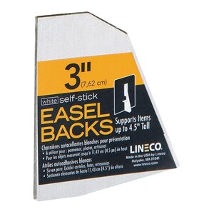 Caballete autoadhesivo Lineco de 3" (7,6 cm) en color blanco (paquete de 5)