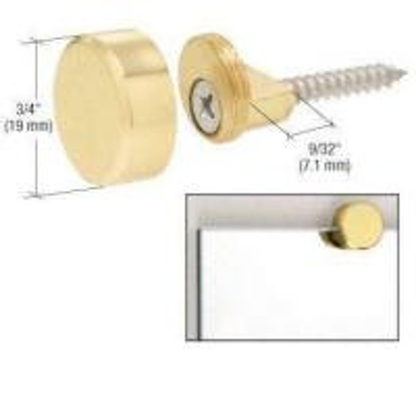 CRL Laiton poli Rond Miroir Bord Fixations Clips Supports x 4 6mm