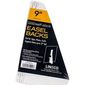 Caballete autoadhesivo Lineco de color blanco de 23 cm (9 in) en paquete de 25