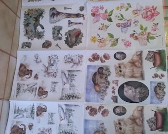 SERVIETTES EN PAPIER CHAMOIS BOUQUETIN MARMOTTE MONTAGNE PAPER NAPKINS IBEX