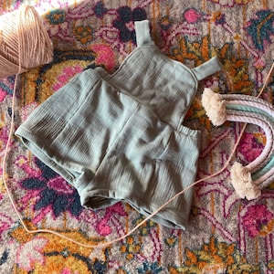 Sage green unisex romper