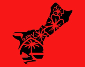 Guam SVG, Guam Pluma,Guam Island,Guam Map Guam Seal,Plumeria