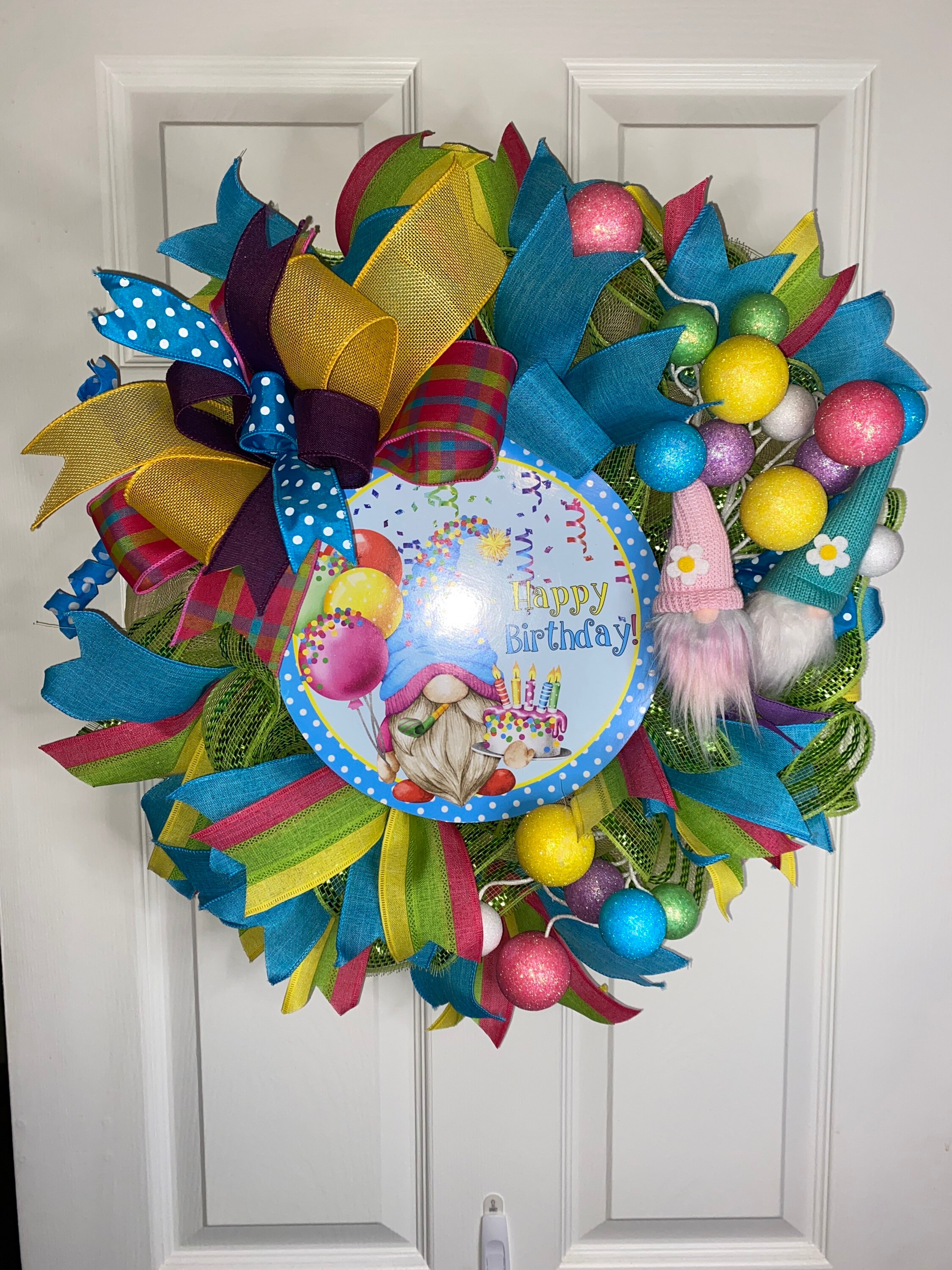 Birthday Wreath Birthday Party Wreath Party Wreath Happy Etsy