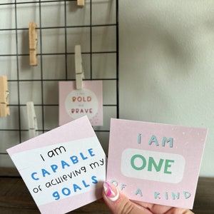 Carte di affermazione positiva per bambini / Affermazioni quotidiane / Affermazioni degli studenti / Regalo di laurea dell'asilo / Regalo di laurea dell'asilo