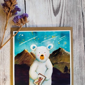 Carte de voeux carrée "tu me manques petit ours"