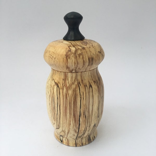 Spalted Beech and Ebony ornimental lidded ginger jar
