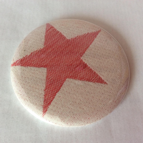 Miroir magnet badge coton bio 'étoiles' rouge cerise