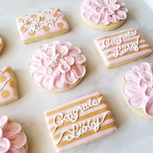 Pink & Gold Birthday Cookies 30th 40th 50th 60th Sweet 16 - Etsy