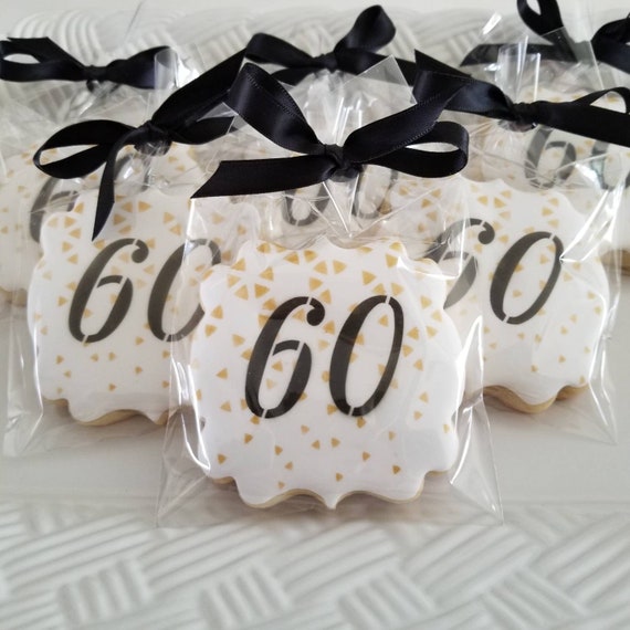 Custom Cookies | Number Initial Birthday Anniversary Cookies | 16th 18th 21st 25th 30th 40th 50th 60th 70th | Wedding Shower | Custom Color
