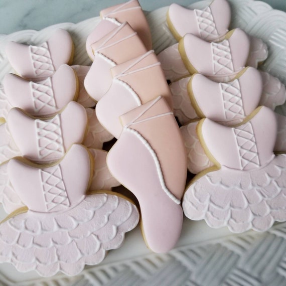 Ballet Cookies | Ballerina Cookies | Pointe Shoes Slipper Tutu Cookies | Dancer Dancing | Nutcracker | Swan Lake | Ruffles Ribbons | Prima